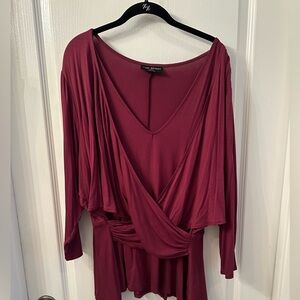 Burgundy Criss Cross Lane Bryant top